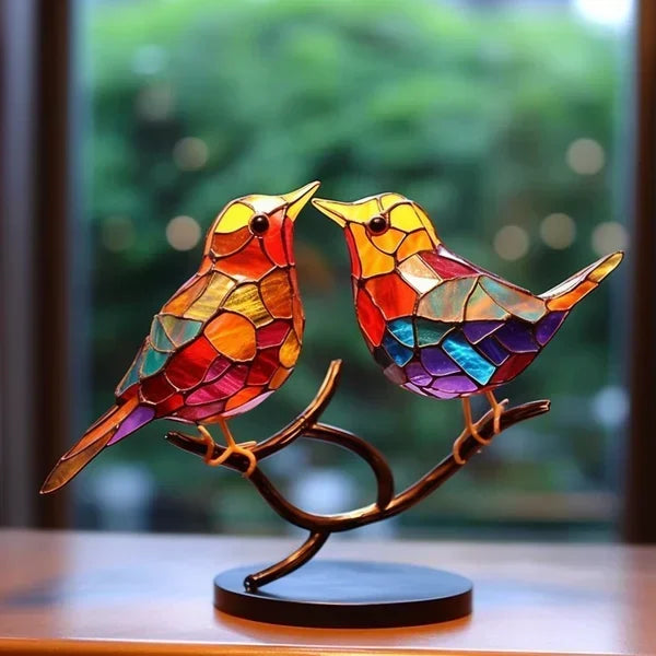 Vitrana | Tiffany Fugl Bordlampe Farverig