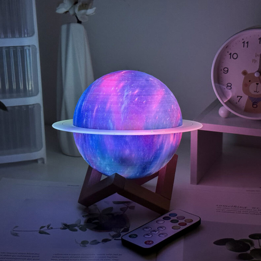 Sateliora | 3D Saturn Lampe med Fjernbetjening