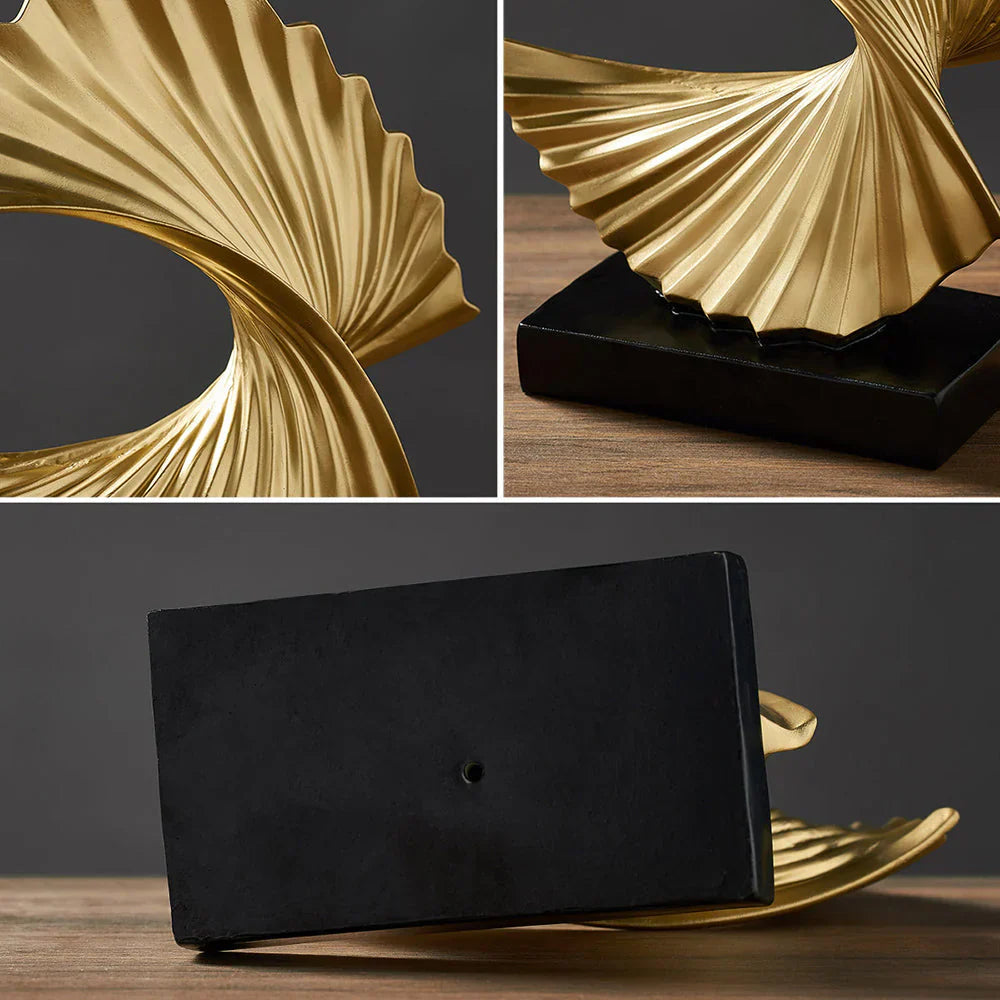 Orielle | Spiralformet Skulptur Guld & Sort
