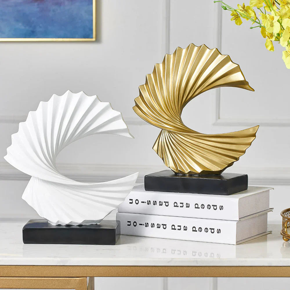 Orielle | Spiralformet Skulptur Guld & Sort