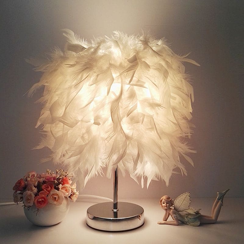 Celestia | Fjer Bordlampe Dame