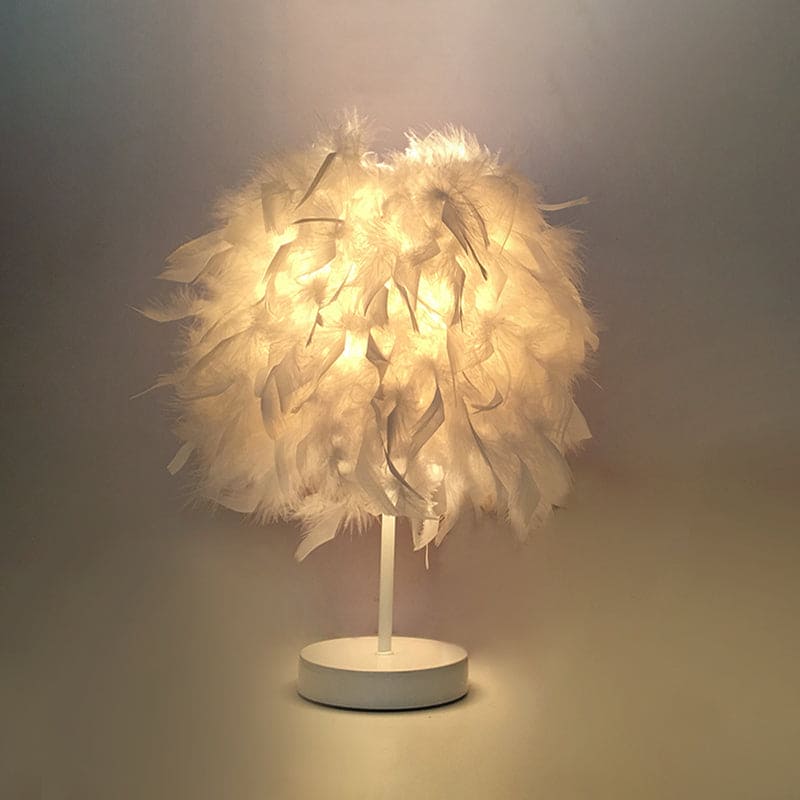 Celestia | Fjer Bordlampe Dame