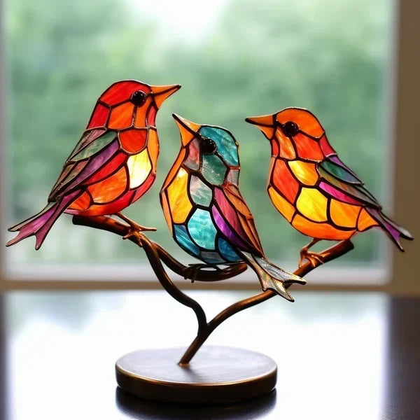 Vitrana | Tiffany Fugl Bordlampe Farverig