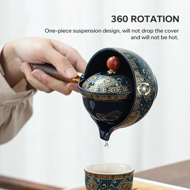Taoji | Asiatisk Tesæt | 360° Roterende Tekande