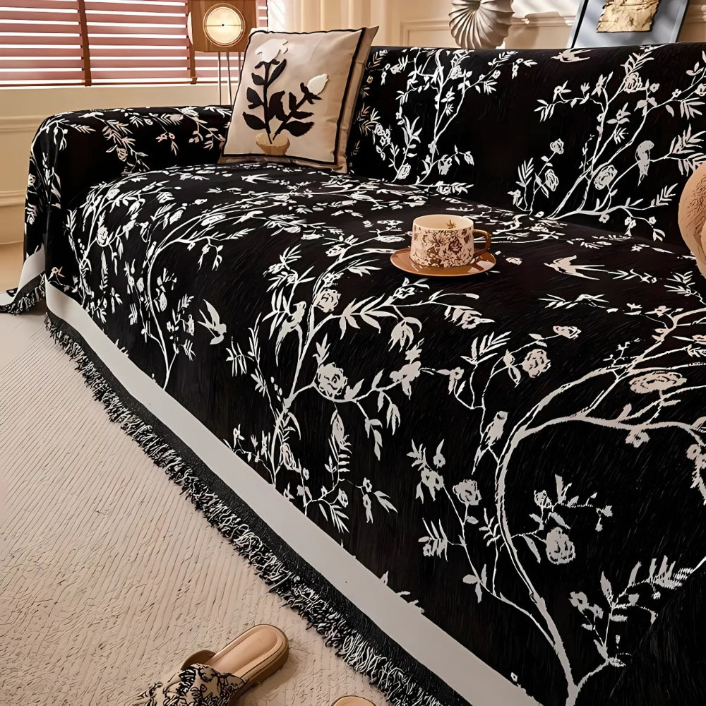 Maelis | Jacquard Sofabetræk med Blomstermønster