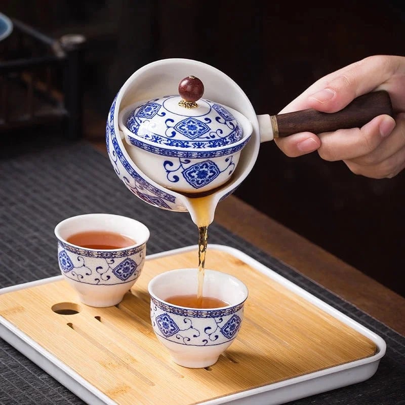 Taoji | Asiatisk Tesæt | 360° Roterende Tekande