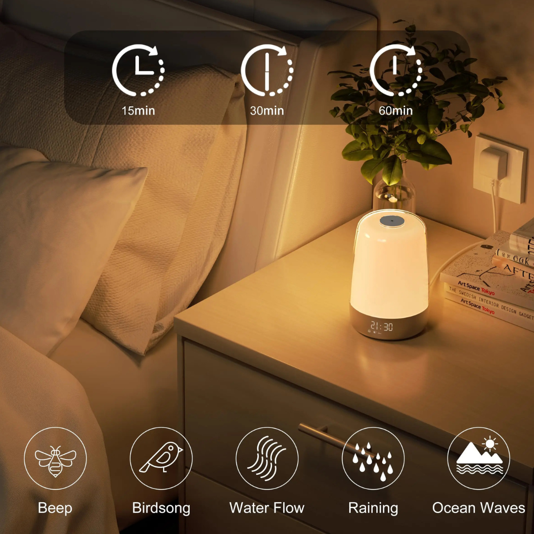 Lumora | Wake-Up Lampe med Lyd & Timer