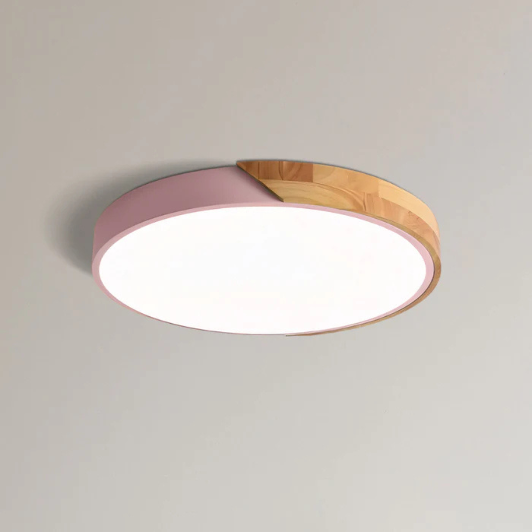 Colora | Rund Loftlampe i Træ med LED