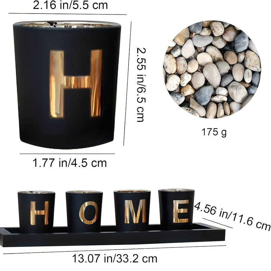 Lunara | Lysestage med HOME-bogstaver & Stenbakke