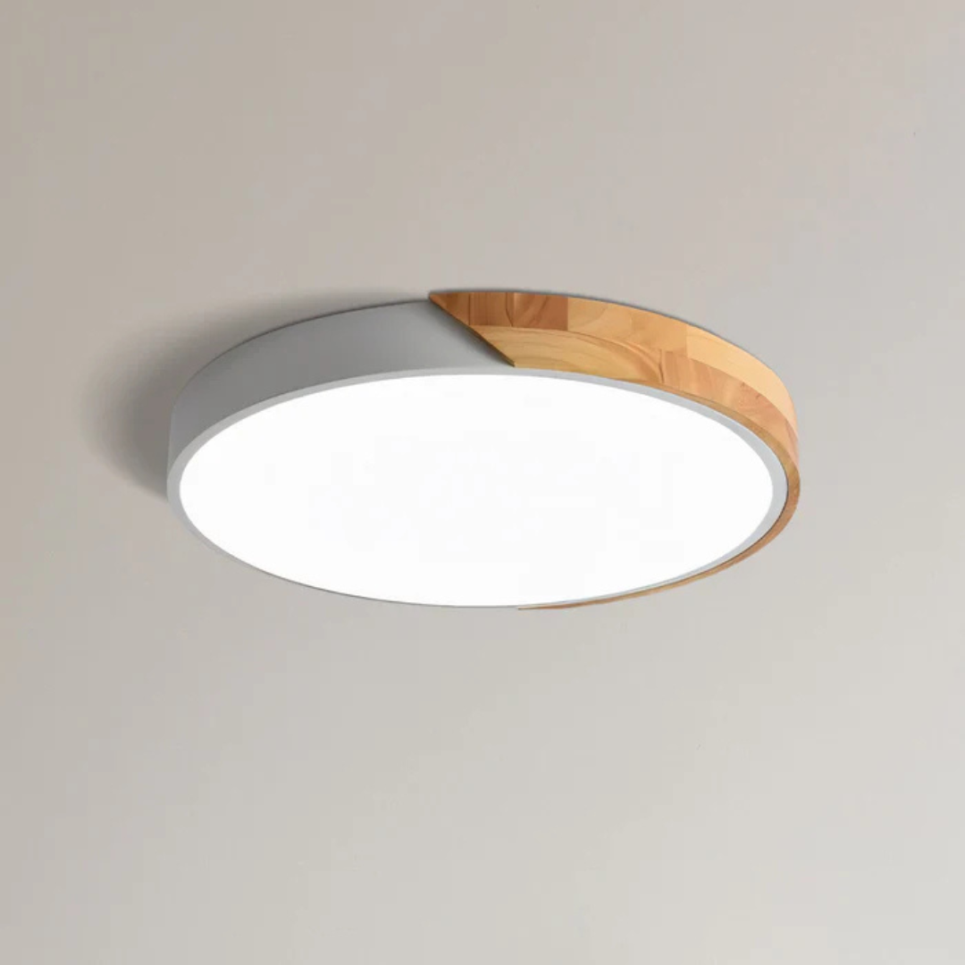 Colora | Rund Loftlampe i Træ med LED