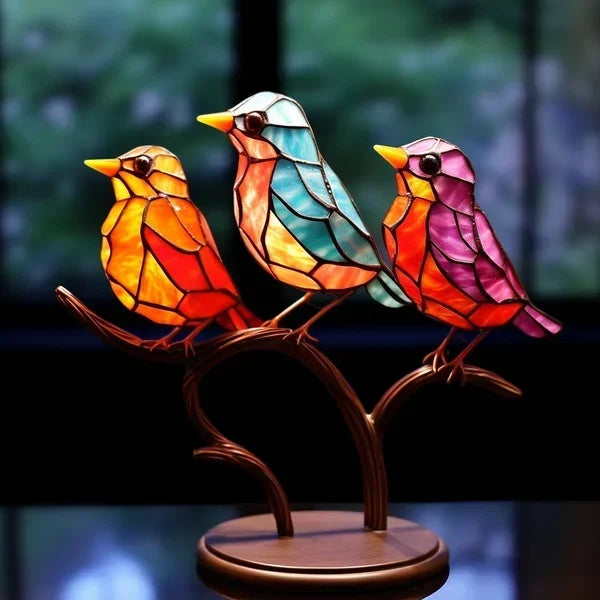 Vitrana | Tiffany Fugl Bordlampe Farverig