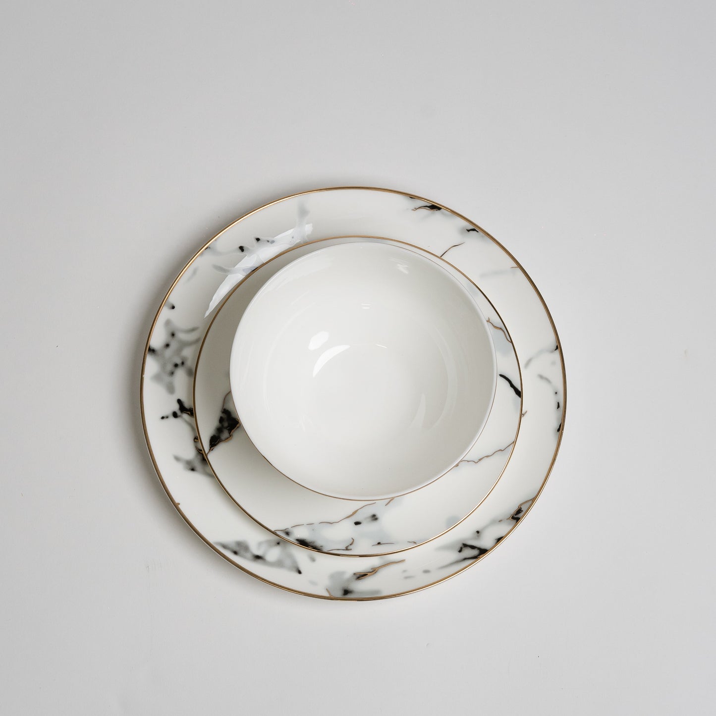 Aurora | Marmerlook Serviessæt Porcelæn