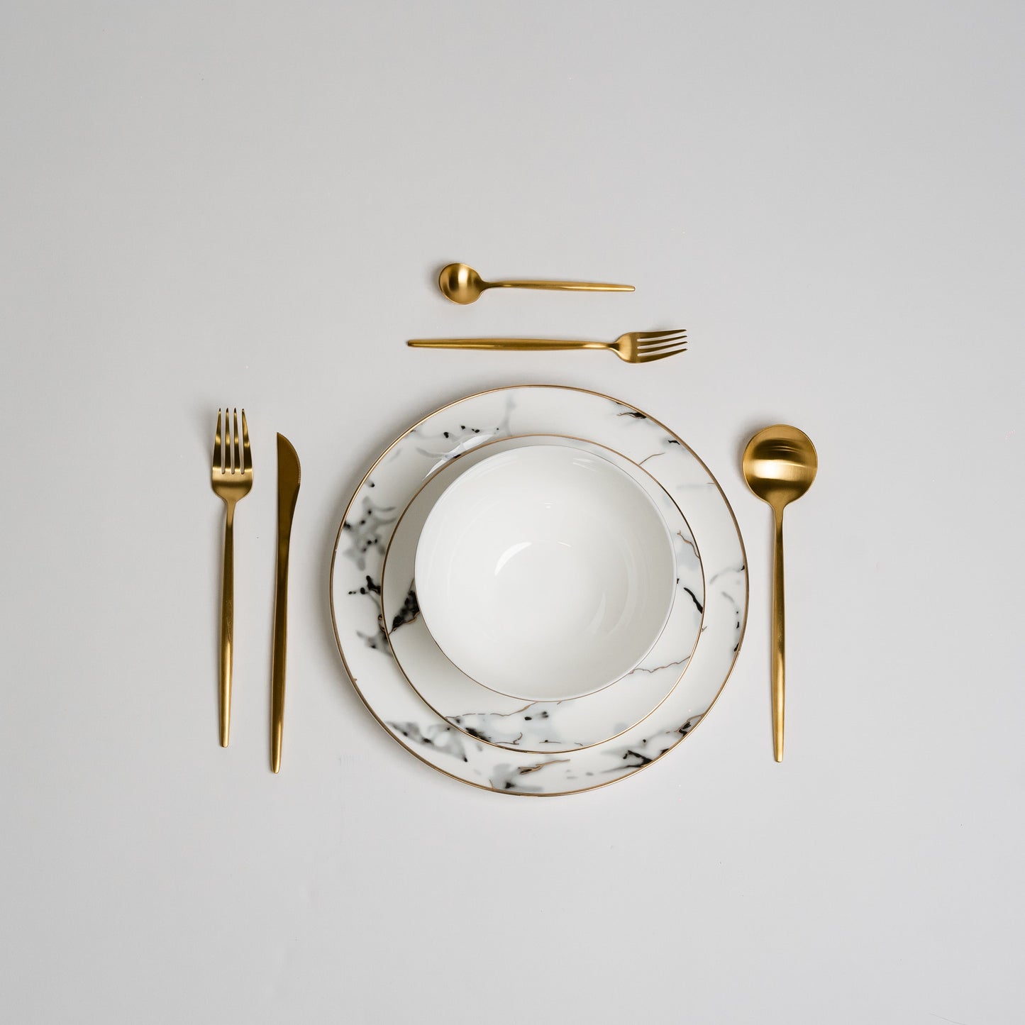 Aurora | Marmerlook Serviessæt Porcelæn
