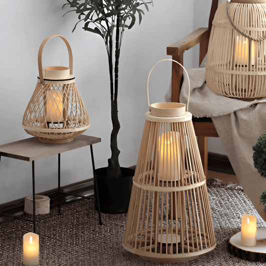 LjusBo | Rattanlanterne med LED-lys