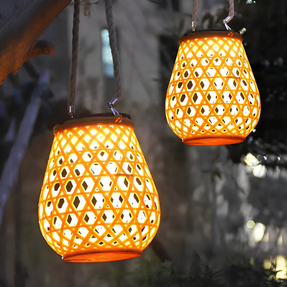 SolLjus | Solcellelanterne med Rattanlook