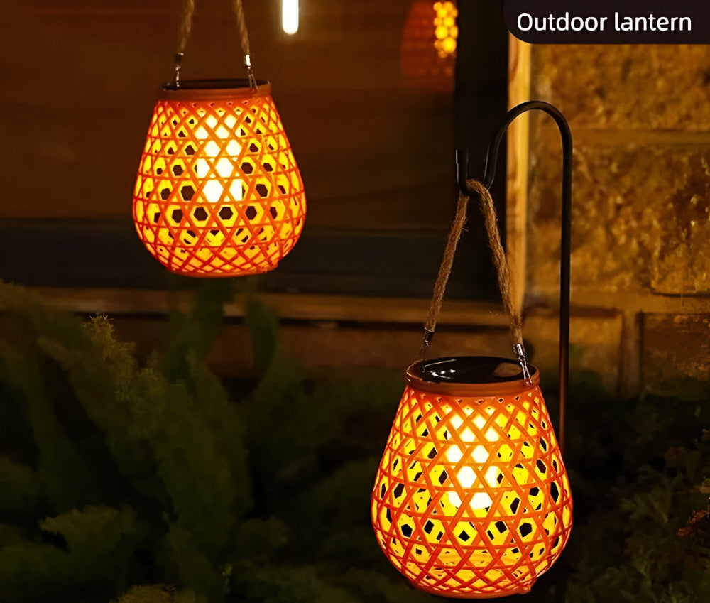 SolLjus | Solcellelanterne med Rattanlook