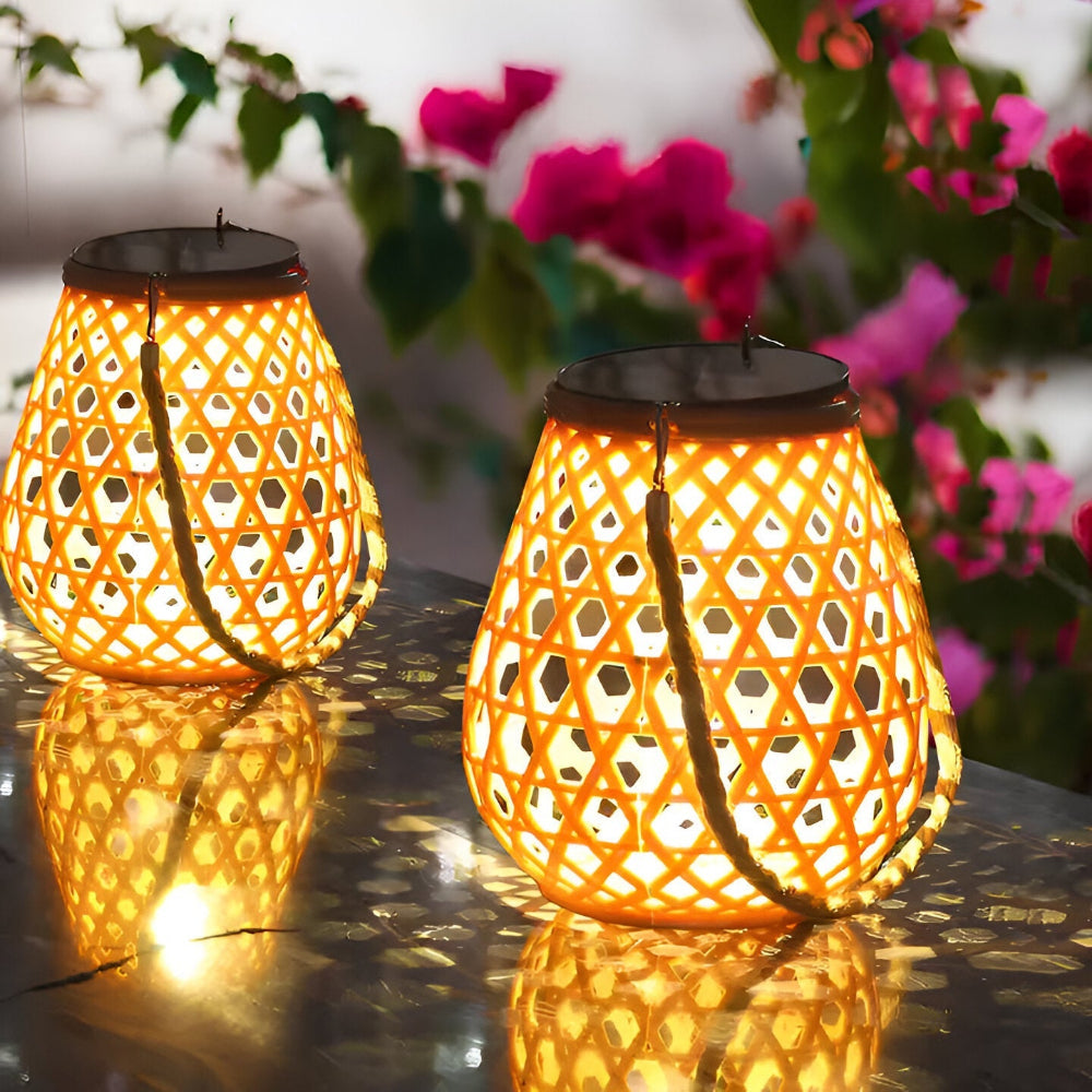 SolLjus | Solcellelanterne med Rattanlook