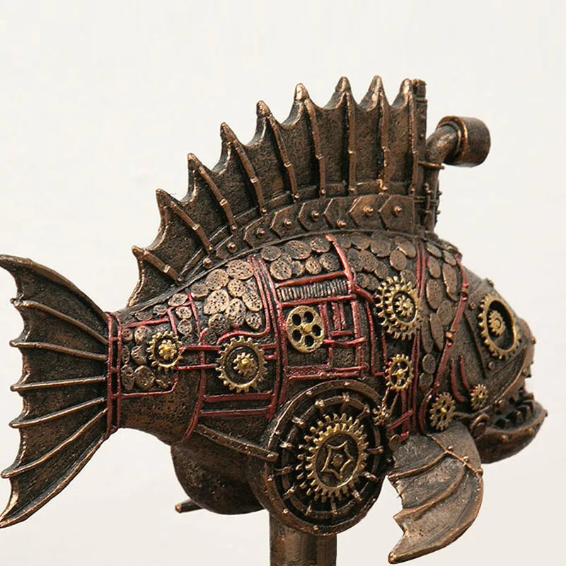 Aetheris | Steampunk Fisk Skulptur Mekanisk