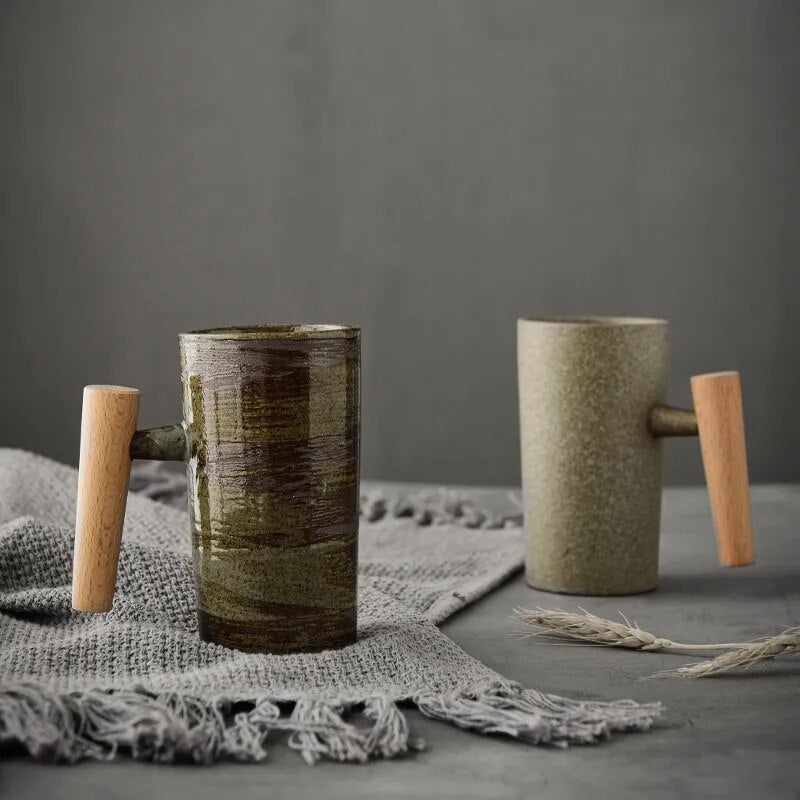 Mokuru | Keramisk Designkrus med Træhåndtag