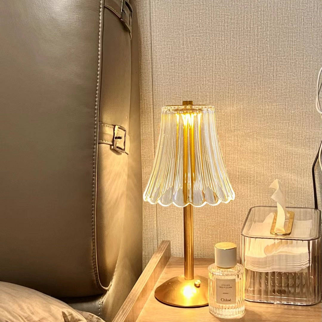 Lunaria | Krystal LED Bordlampe Genopladelig