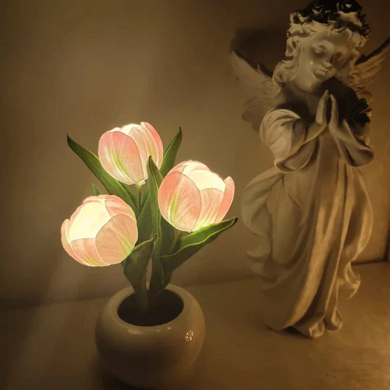 Tulumi | LED Tulipan Natlampe i Krukke