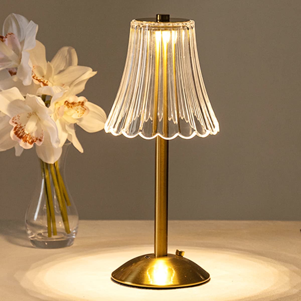 Lunaria | Krystal LED Bordlampe Genopladelig