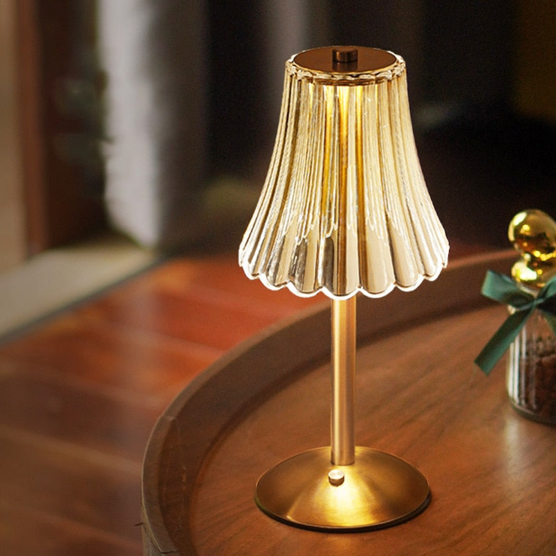 Lunaria | Krystal LED Bordlampe Genopladelig