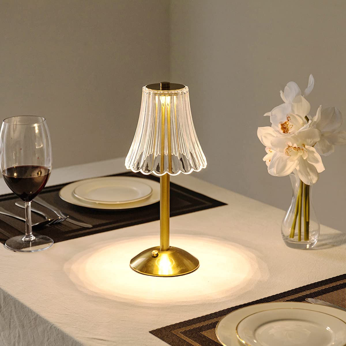 Lunaria | Krystal LED Bordlampe Genopladelig