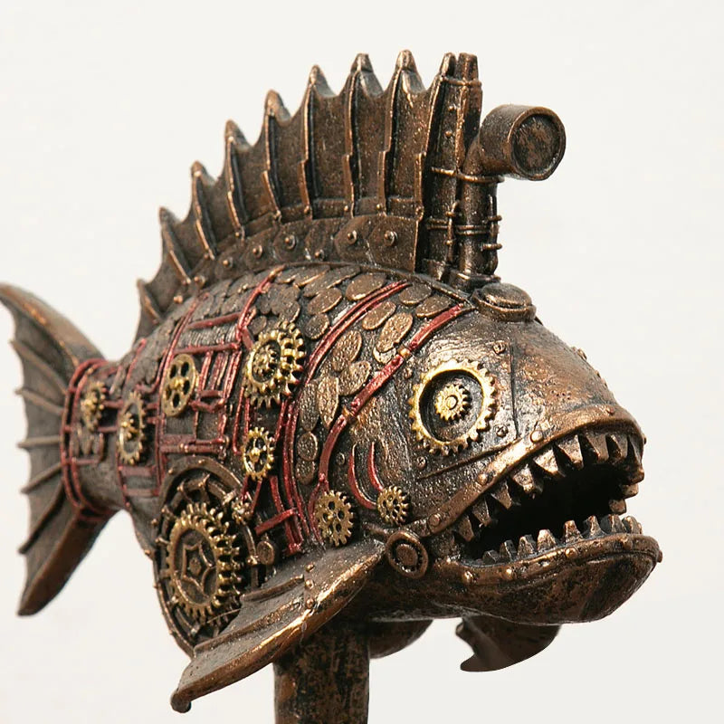Aetheris | Steampunk Fisk Skulptur Mekanisk