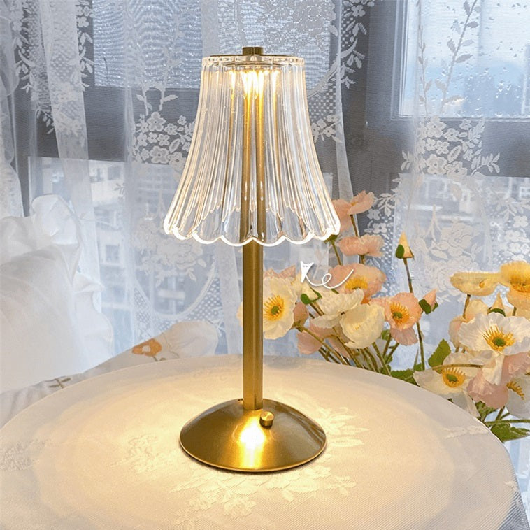 Lunaria | Krystal LED Bordlampe Genopladelig