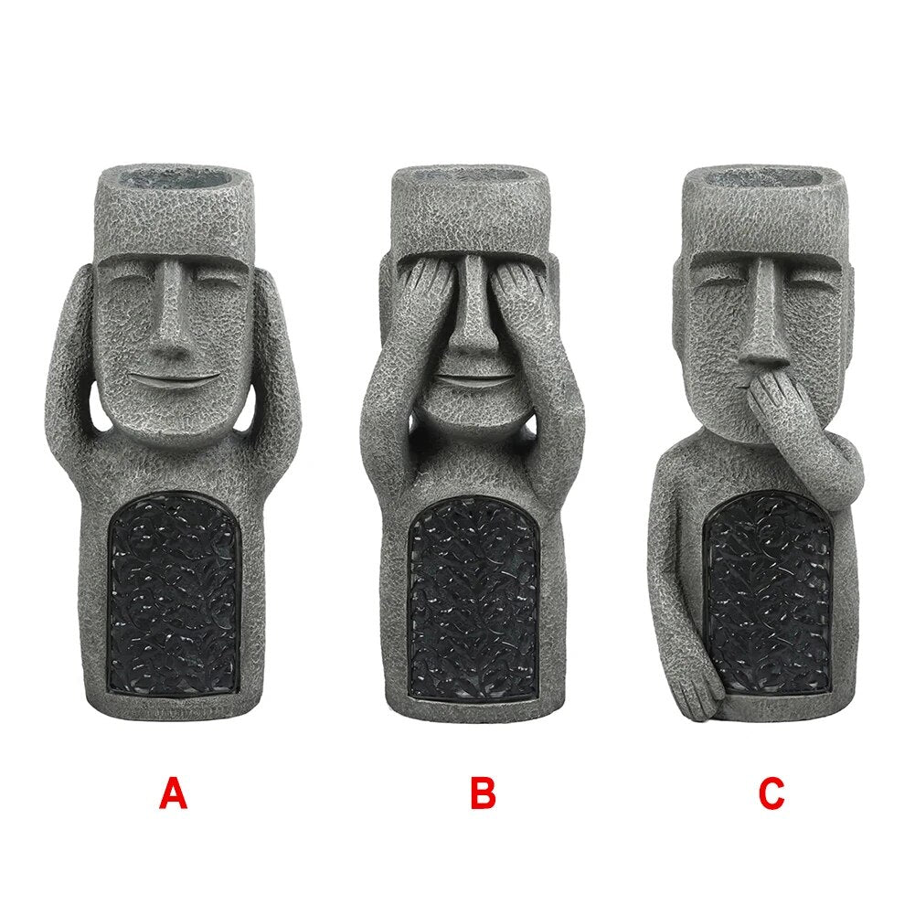 Moanova | Moai Havefigur med LED