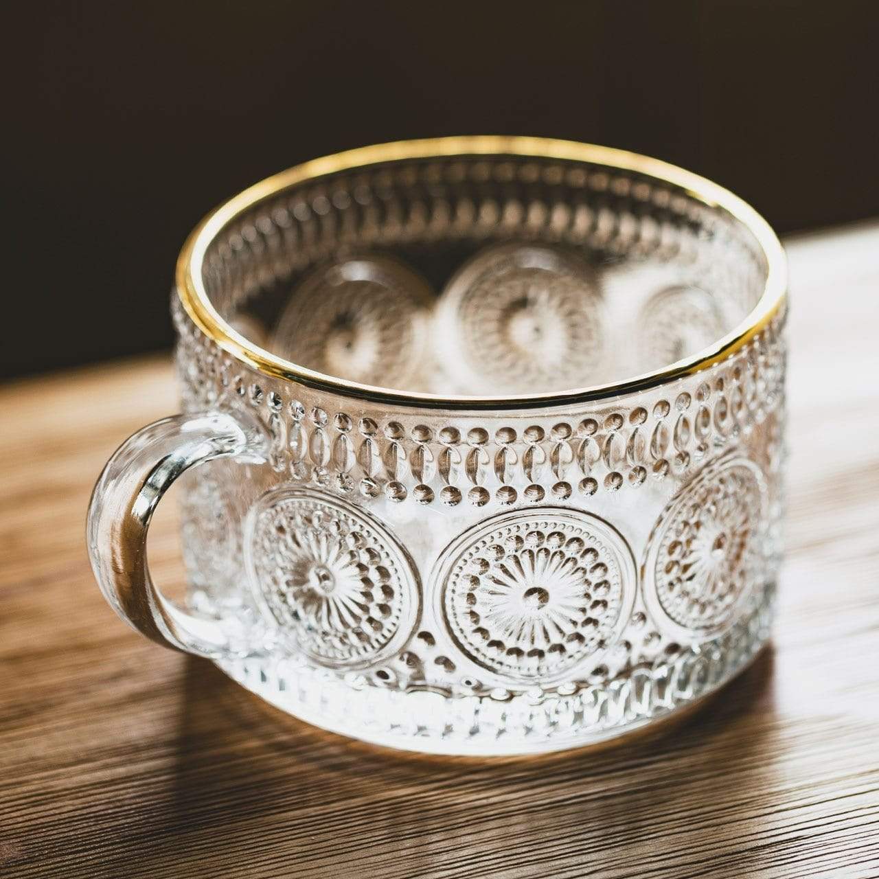 Vintessa | Graverede Glas Krus med Håndtag