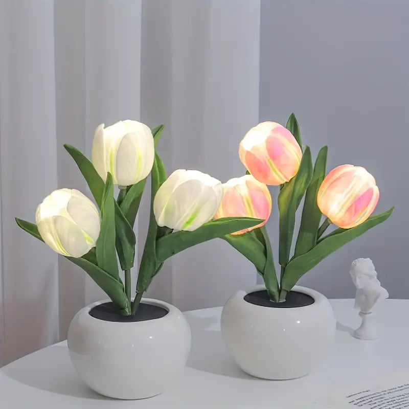 Tulumi | LED Tulipan Natlampe i Krukke
