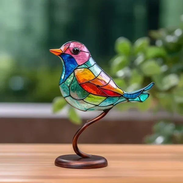 Vitrana | Tiffany Fugl Bordlampe Farverig