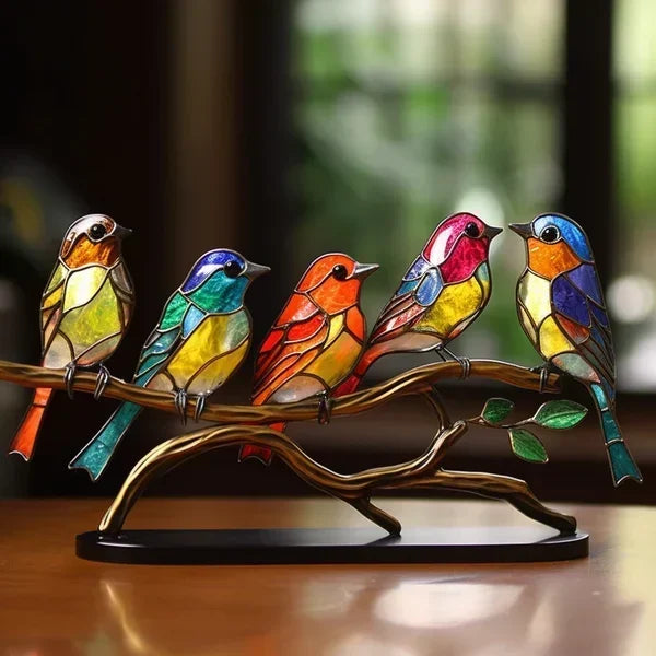 Vitrana | Tiffany Fugl Bordlampe Farverig