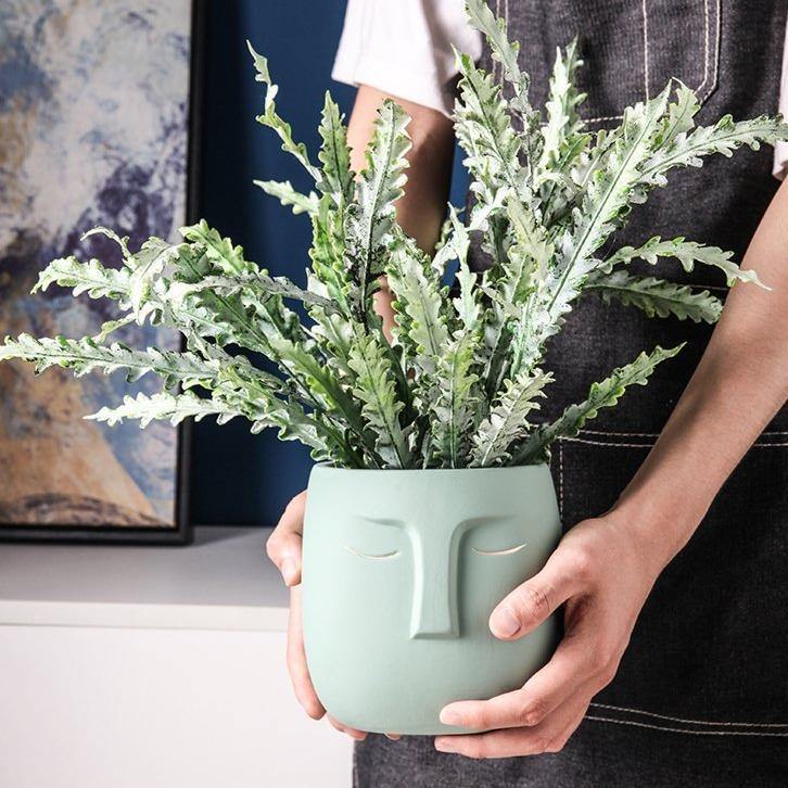 Visagio | Keramisk Krukke med Ansigt i Moderne Stil
