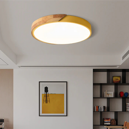 Colora | Rund Loftlampe i Træ med LED