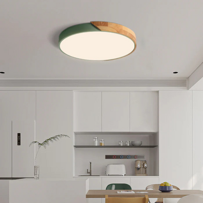 Colora | Rund Loftlampe i Træ med LED