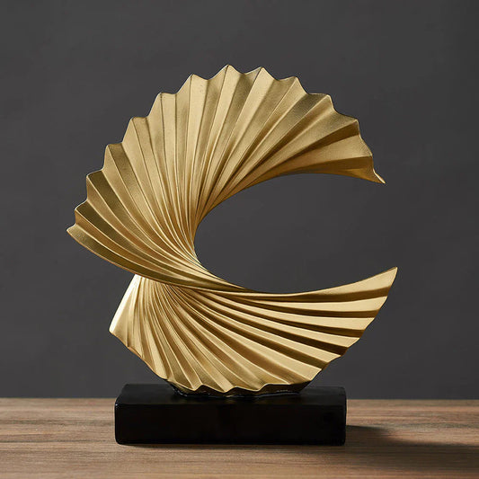 Orielle | Spiralformet Skulptur Guld & Sort