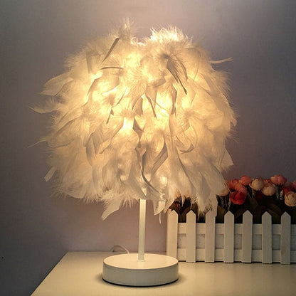 Celestia | Fjer Bordlampe Dame