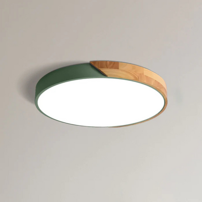 Colora | Rund Loftlampe i Træ med LED