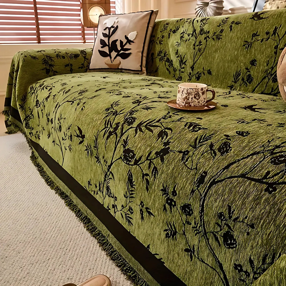 Maelis | Jacquard Sofabetræk med Blomstermønster