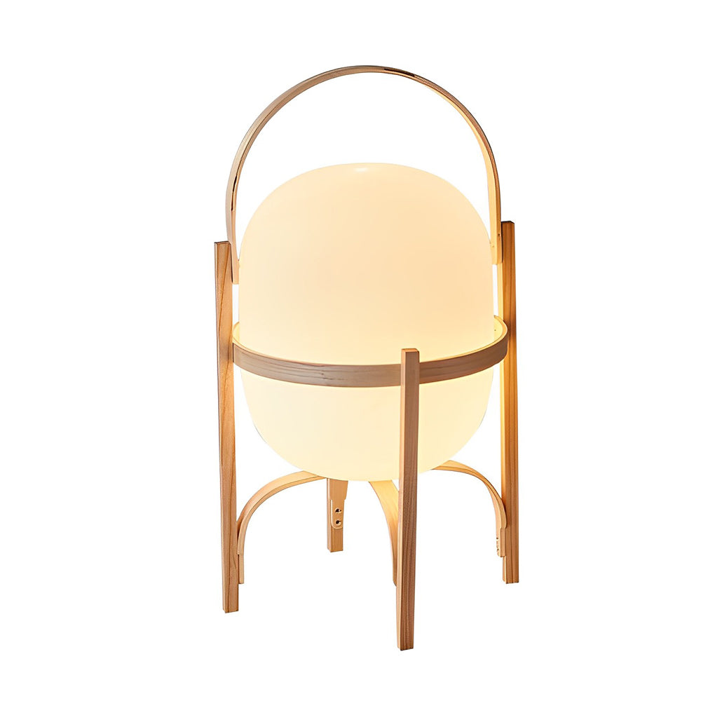 Noelle | Design Bordlampe i Træ & Opaalglas