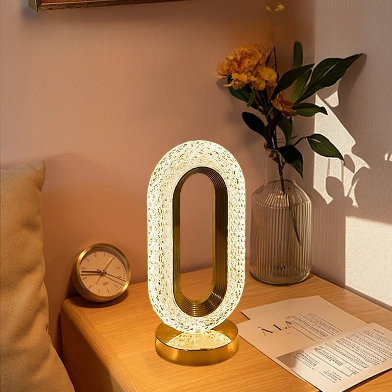 Lustera | Oval Krystallampe LED Bordlampe