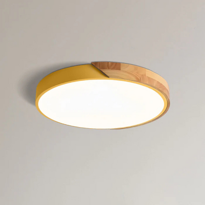 Colora | Rund Loftlampe i Træ med LED