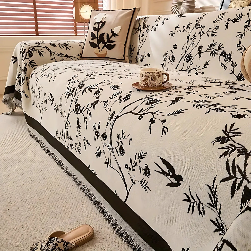 Maelis | Jacquard Sofabetræk med Blomstermønster