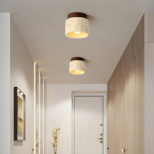 Travora | Loftlampe i Travertinlook med LED