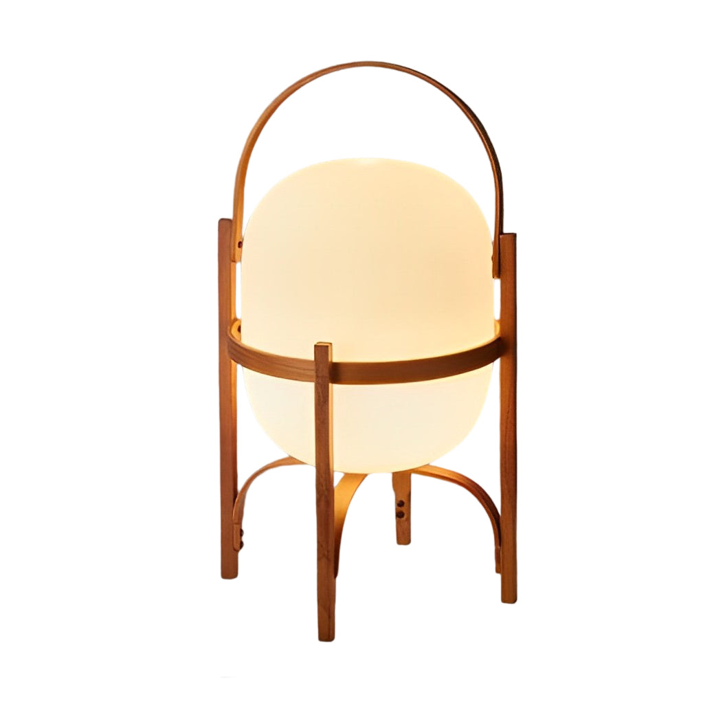 Noelle | Design Bordlampe i Træ & Opaalglas