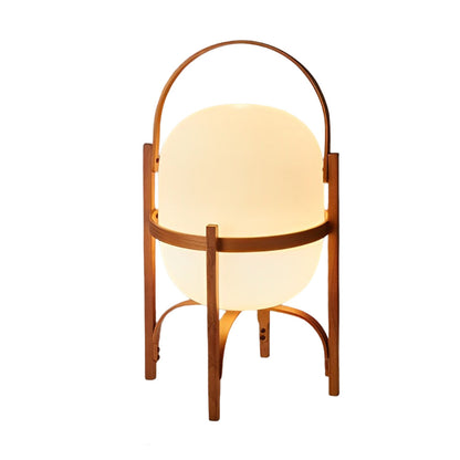 Noelle | Design Bordlampe i Træ & Opaalglas