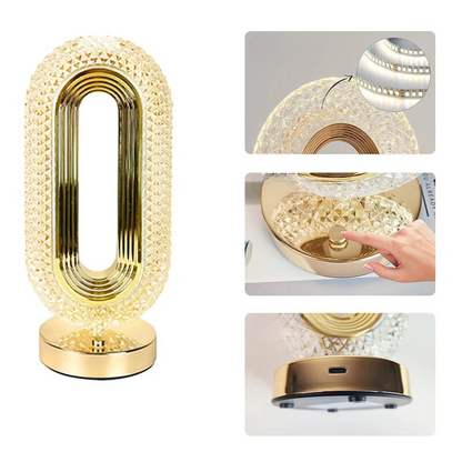 Lustera | Oval Krystallampe LED Bordlampe